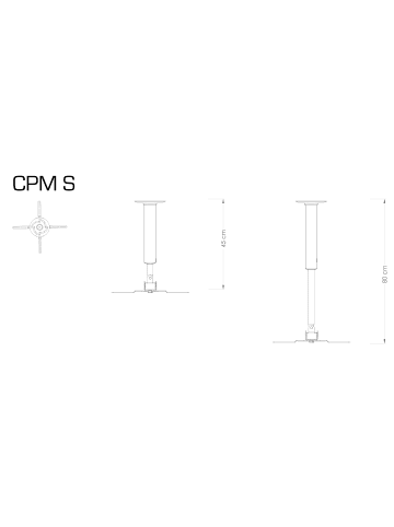 VCM  Universal Projekt Beamer Deckenhalterung CPM in Silber