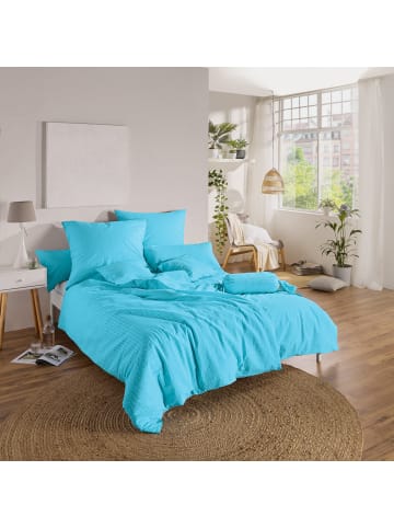 Erwin Müller Seersucker Kissenbezug Rosenheim in türkis