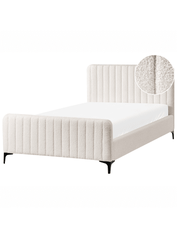 Beliani 2-tlg Doppelbett LUNAN in Weiß/Schwarz