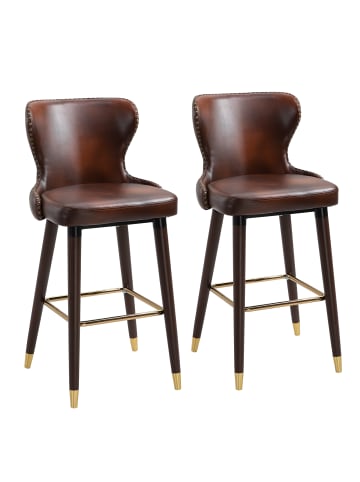 HOMCOM Barhocker-52L  x 53B x 101H cm-Braun