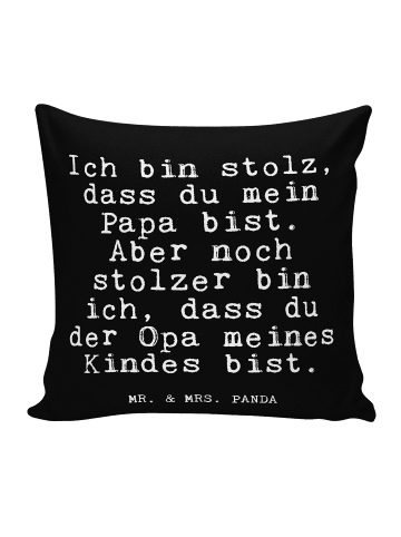 Mr. & Mrs. Panda 40 x 40 Kissen Ich bin stolz, dass... mit Spruch in Schwarz