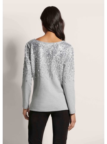 MADELEINE Glitzeroberteil mit funkelnden Details in graumelange / silberfarben