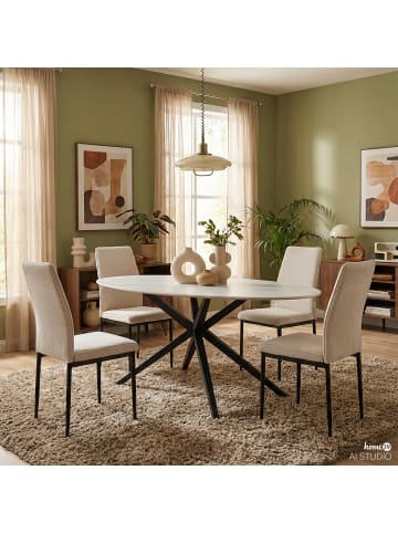 home24 Polsterstuhl GALEVO 2er-Set in Beige