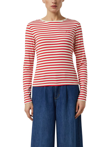 comma Langarmshirt in rot beige