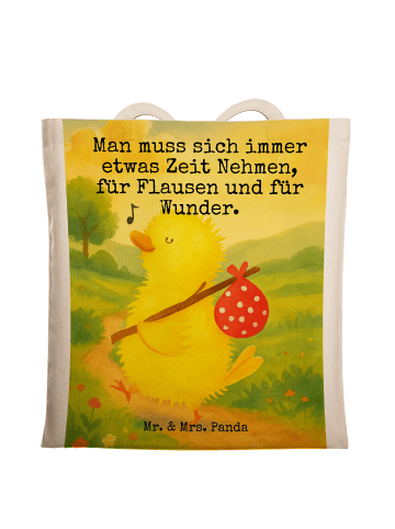 Mr. & Mrs. Panda Canvas Tasche Küken Wander Design mit Spruch in Weiß