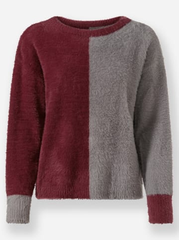 Heine Pullover in bordeaux-grau-gemustert