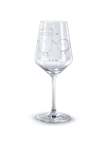 Mr. & Mrs. Panda Weinglas Milch Keks ohne Spruch in Transparent