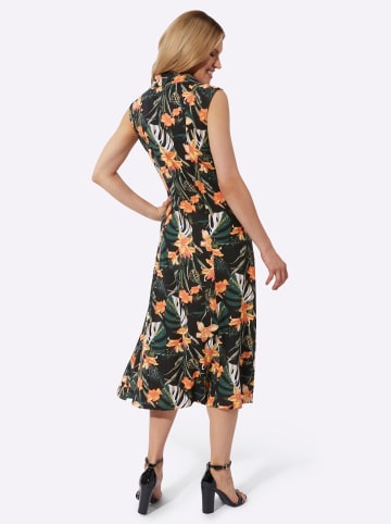 Sieh an! Kleid in schwarz-gelb-bedruckt