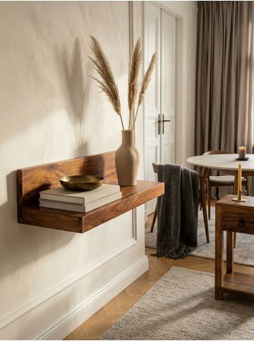 KADIMA DESIGN Wandregal MUMBAI Massiv-Holz Holzregal 60 cm Landhaus-Stil in Massivholz