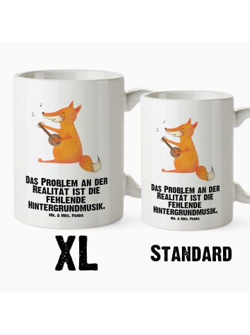 Mr. & Mrs. Panda Kaffeepott Fuchs Gitarre mit Spruch in Weiß