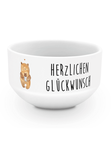 Mr. & Mrs. Panda schale Bär Baby mit Spruch in Weiß