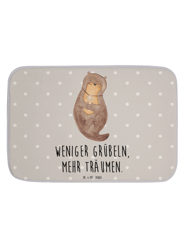 Mr. & Mrs. Panda Badvorleger Otter Muschel mit Spruch in Grau Pastell