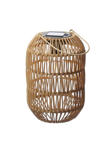 MARELIDA LED Solar Laterne Tischleuchte in Korboptik Hängeleuchte H: 24,5cm