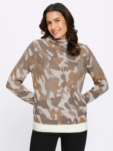 WITT WEIDEN Jacquard-Pullover in ecru-sesam-gemustert