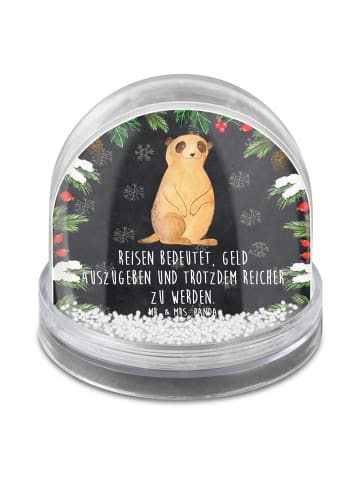 Mr. & Mrs. Panda Schneekugel Weihnachten Erdmännchen mit Spruch in Kreidetafel