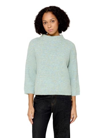 CARTOON Strickpullover mit Stehkragen in Light Blue/Cream