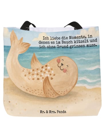 Mr. & Mrs. Panda Schultasche Robbe Liegen Design mit Spruch in Weiß