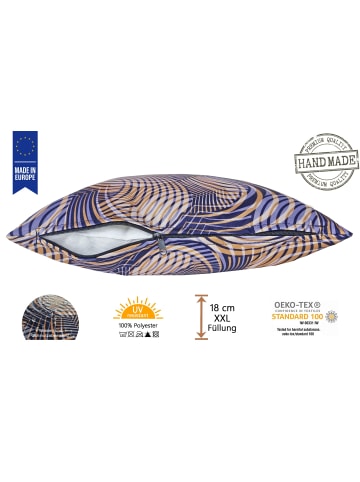 JACK Outdoor Dekokissen Motiv 45x45cm inkl. XXL Füllung in Wellen Braun