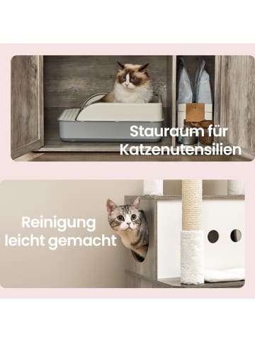 Feandrea Katzenbaum Hains in Greige - (B)49 x (H)170 x (T)80 cm