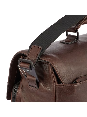 Piquadro Harper Aktentasche Leder 43 cm Laptopfach in dark brown