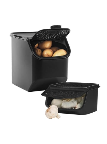 MediaShop Vorratsbehälter Tupperware PotatoSmart & GarlicSmart in Grau