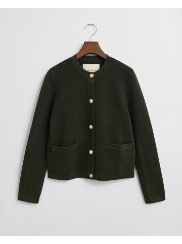 Gant Strickjacke in Dark Moss Green