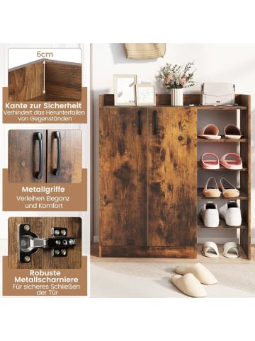 COSTWAY Schuhschrank 3-Fach 83 x 31,5 x 91 cm in Braun
