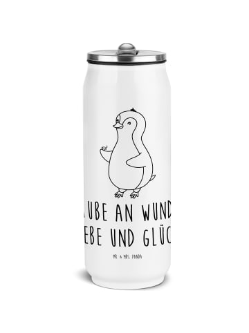 Mr. & Mrs. Panda Wasserflasche Pinguin Marienkäfer mit Spruch in Weiß