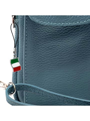Florence Florence Umhängetasche, Handtasche Leder hellblau ca. 12cm