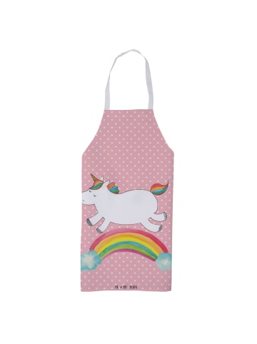 Mr. & Mrs. Panda Kochschürze Einhorn Regenbogen ohne Spruch in Rot Pastell