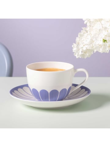 Villeroy & Boch 6er Set Kaffeetassen mit Untertassen Fleur Couleur in 160 ml in Bleu