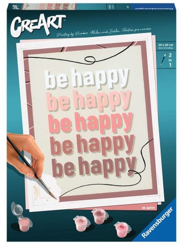 Ravensburger Malprodukte CreArt Gallery Wall - Be Happy CreArt Adults Trend Ab 12 Jahre in bunt