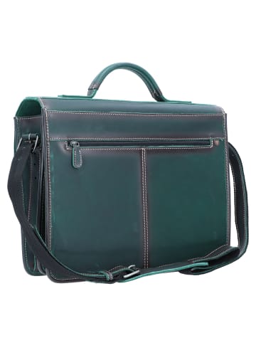 Greenburry Aktentasche Leder 39 cm dark green