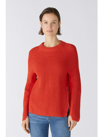 Oui Pullover RUBI mit Reißverschluss, in reiner Baumwolle in aura orange