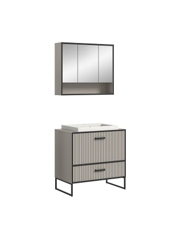 ebuy24 Badmöbelset Bagno (2-teilig) Grau 80 x 48 cm