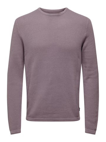 Only&Sons Dünner Langarm Strickpullover Rundhals Basic Sweater ONSPANTER in Lila