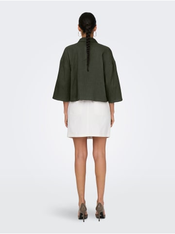 JACQUELINE de YONG Legere Crepe Bluse Weite Ärmel 3/4 Hemdkragen in Grau