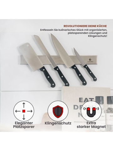 Exitoso Magnetleiste für Messer 40cm Edelstahl selbstklebend Silberfarben