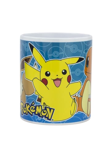 Pokémon Tasse Pikachu Schiggy Glumanda im Geschenkkarton in Blau