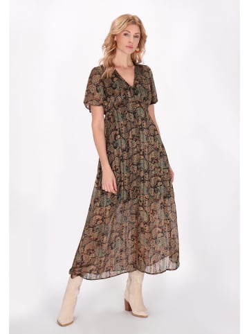 VIRITA Women Dress in Black Multicolor