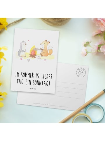 Mr. & Mrs. Panda Postkarte Sommer Sonntag mit Spruch in Weiß