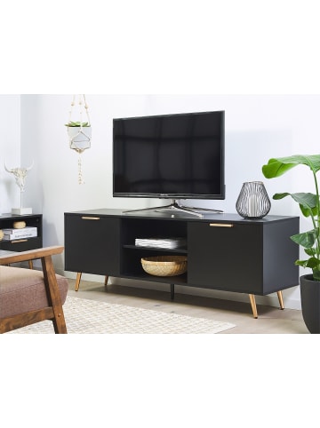 Beliani TV-Möbel INDIO in Schwarz/Gold - (W) 166 x (H) 57 x (L) 40 cm