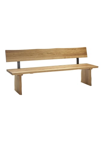 58 aufm Kessel SITZBANK mit Rückenlehne Damita 180 x 51 x 87 Massivholz Wildeiche