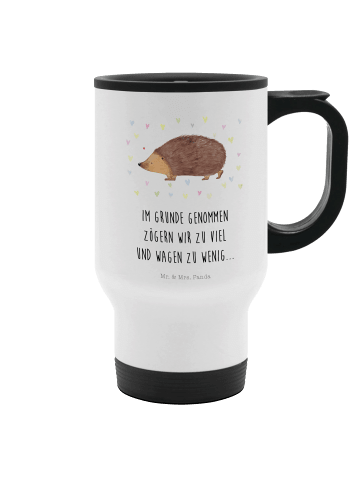 Trinkbecher Igel Herzen mit Spruch in Weiß
