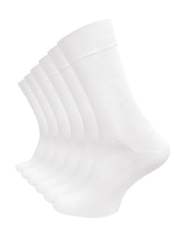 Cotton Prime® 6 Paar Socken ohne Gummibund in weiß