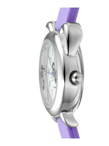 s.Oliver Armbanduhr mit süßem Katzengehäuse in lila