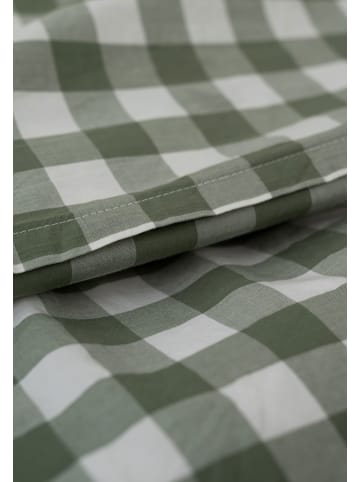MELA Perkal Bettwäsche Set Style MAJULI Check in herbal green - naturweiss karo