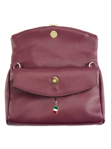 Florence Florence Schultertasche, Clutch Leder rot, bordeaux ca. 24cm breit