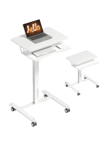 HOMCOM höhenverstellbar Laptoptisch in Weiß 65L x 60B x 107H cm