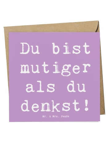 Mr. & Mrs. Panda Klappkarte Spruch Alleine schlafen lernen Mutig... in Lavendeltraum